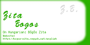zita bogos business card