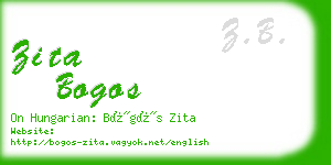 zita bogos business card